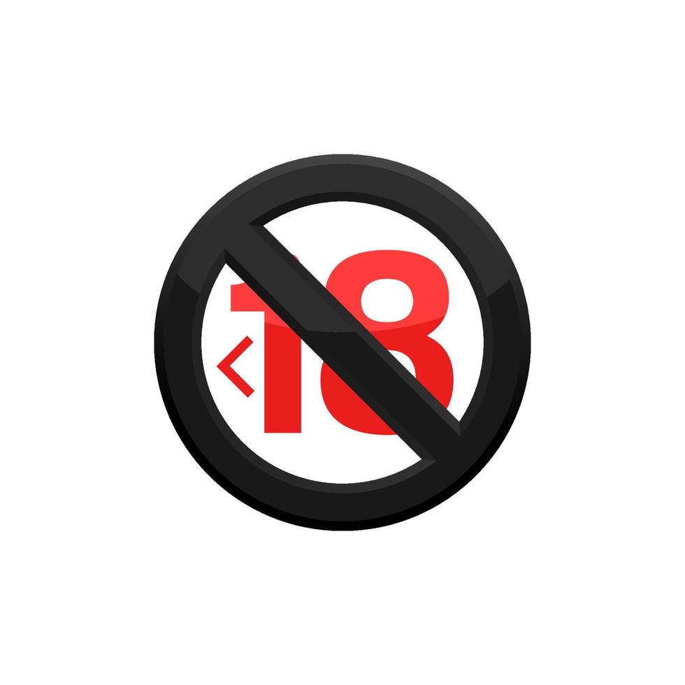 Prohibition 18 Plus Icon EPS 10 vector