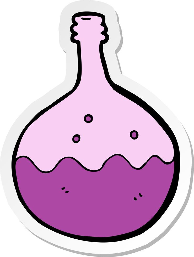 sticker of a cartoon bubbling chemicals vector