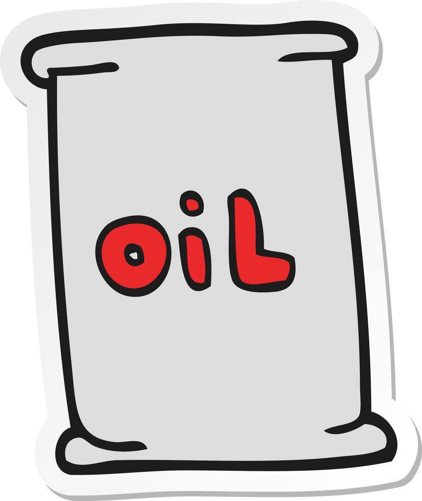 sticker of a cartoon oil drum vector