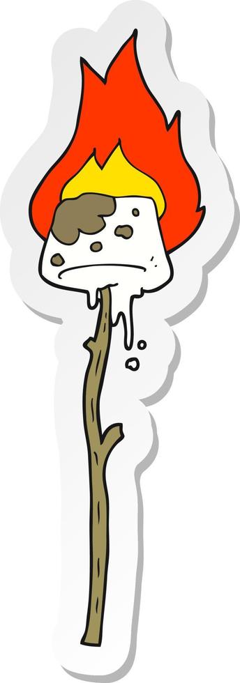 sticker of a cartoon marshmallow vector