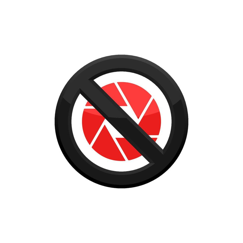 Prohibition Camera Shooter Icon EPS 10 vector