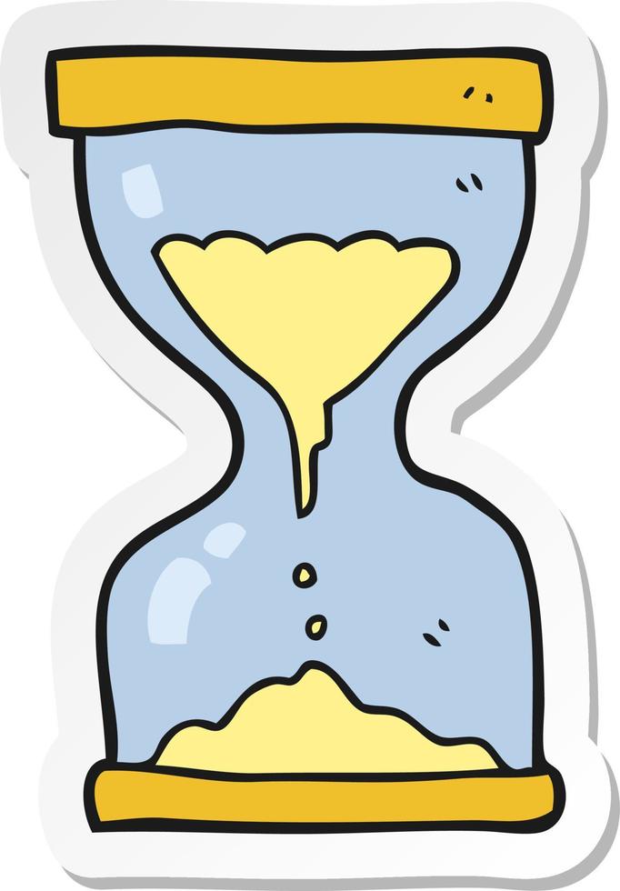 sticker of a cartoon sand timer hourglass vector