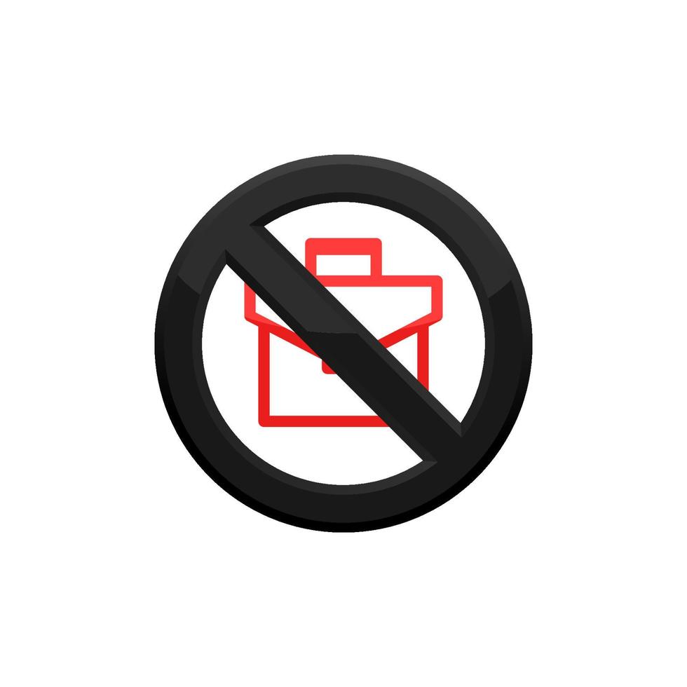 Prohibition Breifcase Icon EPS 10 vector
