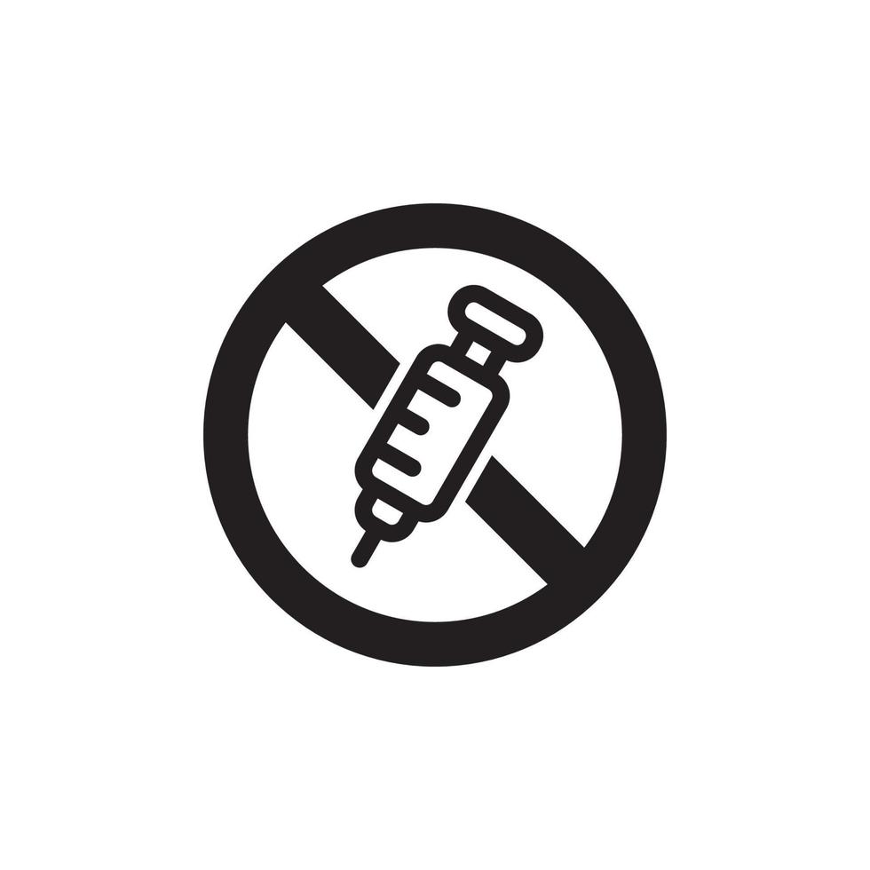 Prohibition Injection Icon EPS 10 vector