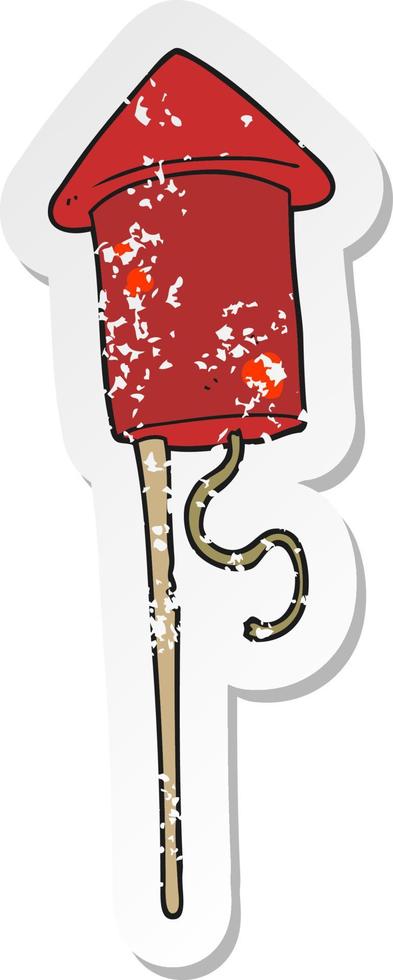 retro distressed sticker of a cartoon firework vector