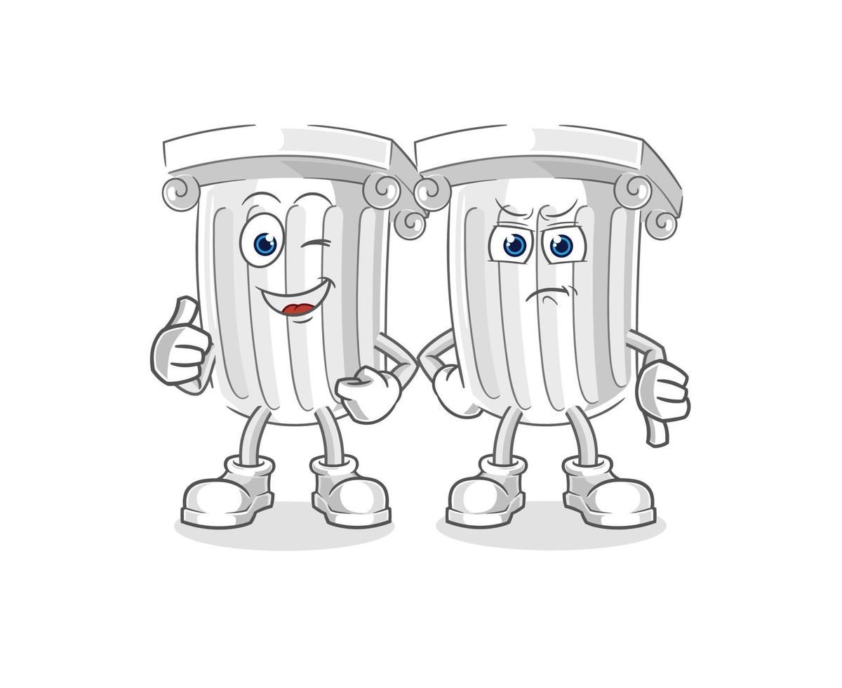 roman pillar cartoon character vector