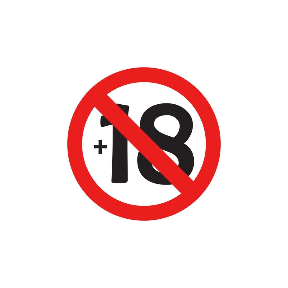 prohibición 18 más icono eps 10 vector