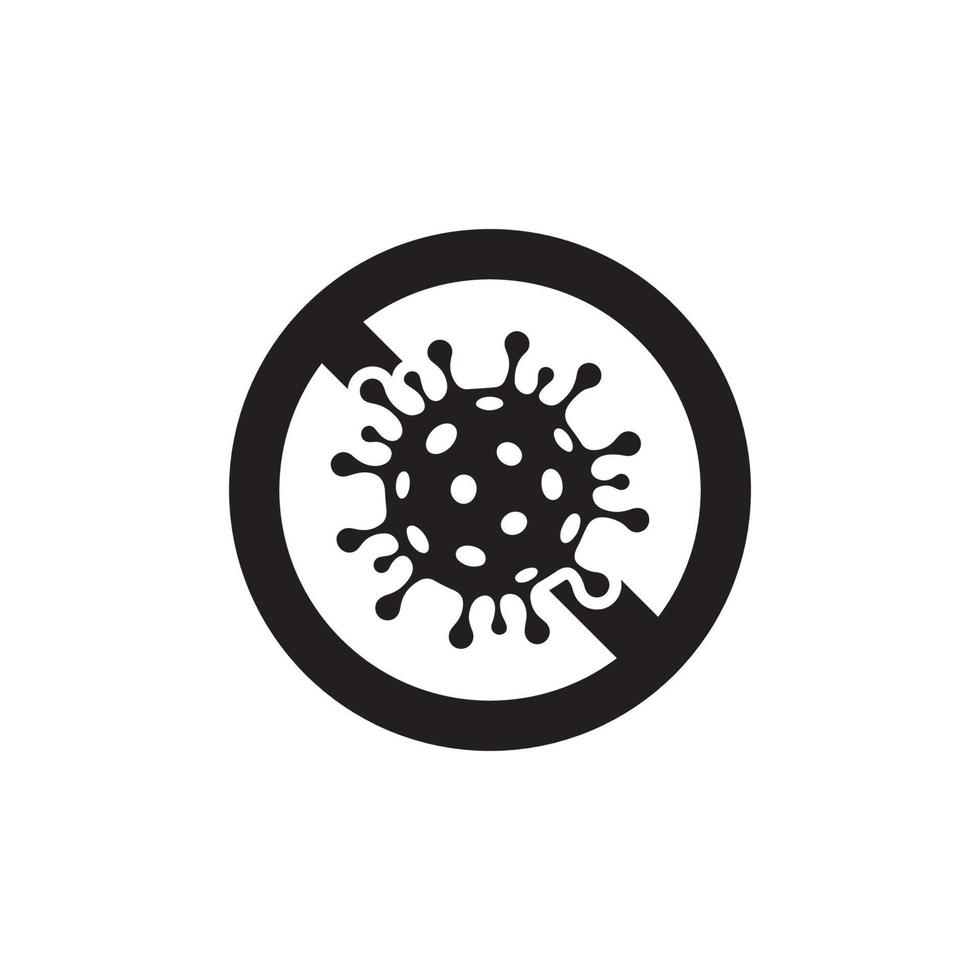 prohibición virus icono eps 10 vector