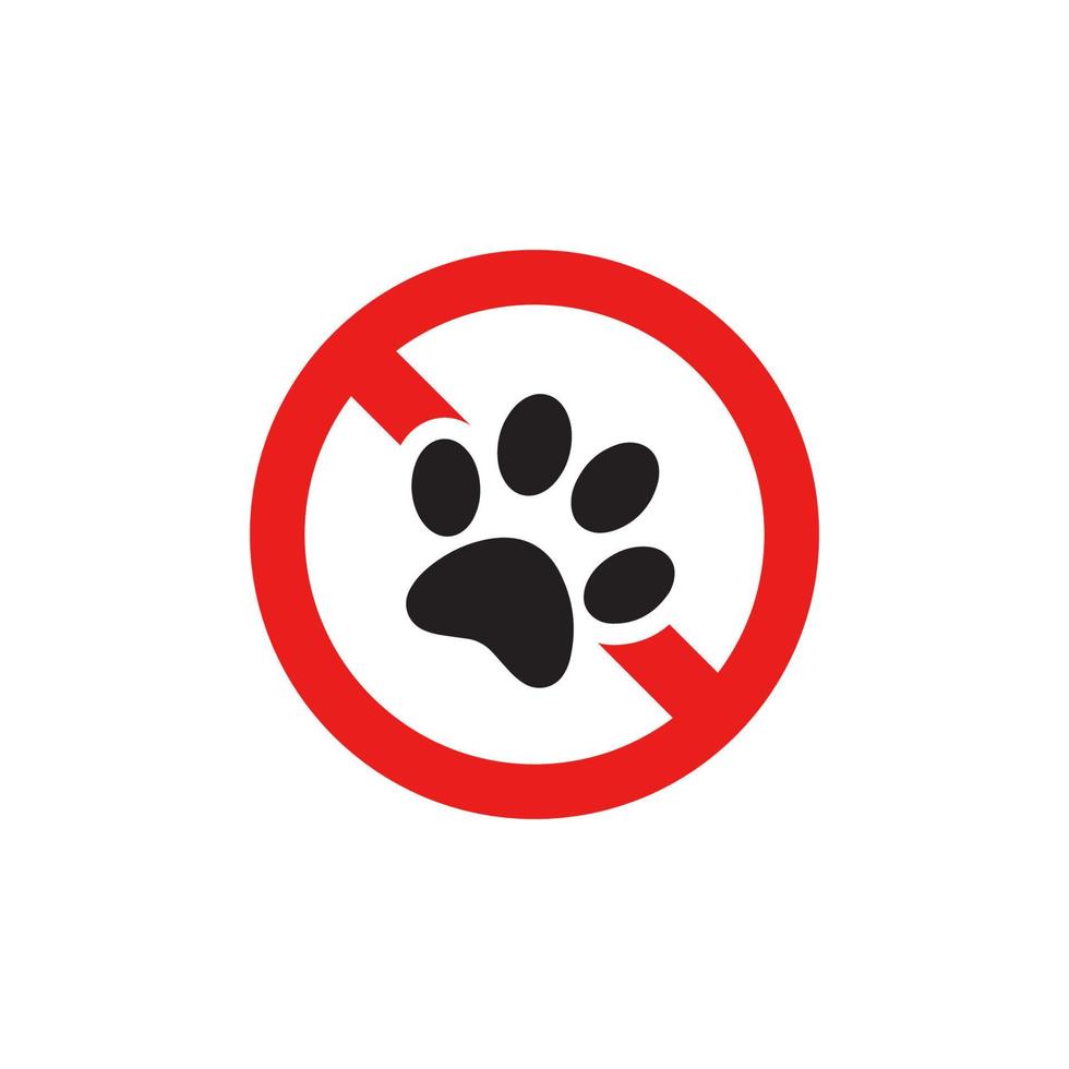 Prohibition Animal Paw Icon EPS 10 vector