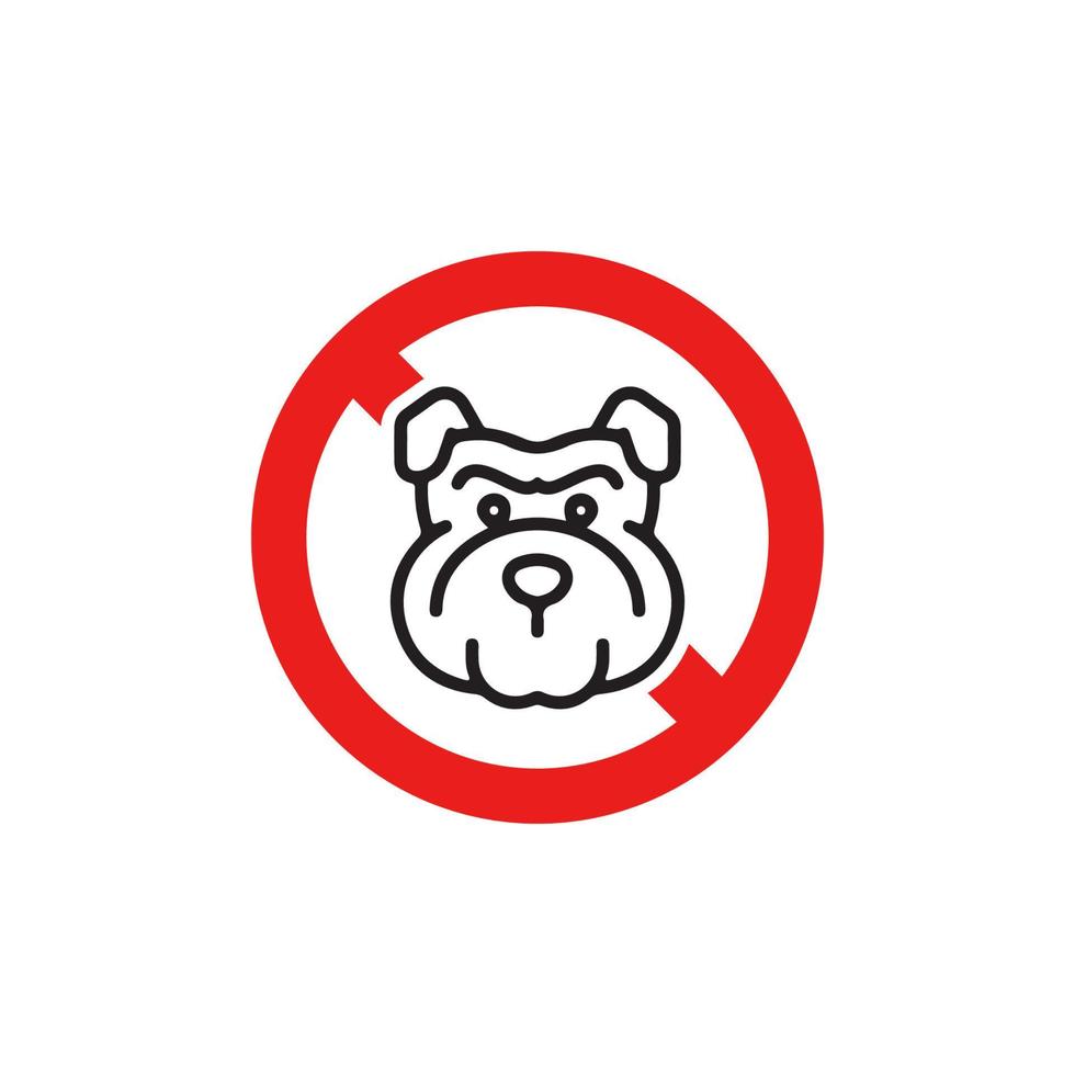 Prohibition Dog Icon EPS 10 vector