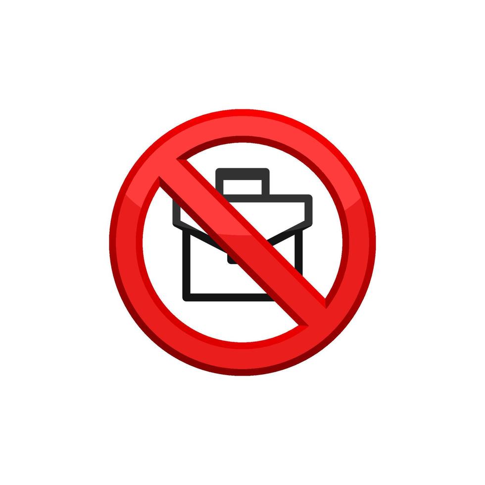 Prohibition Breifcase Icon EPS 10 vector