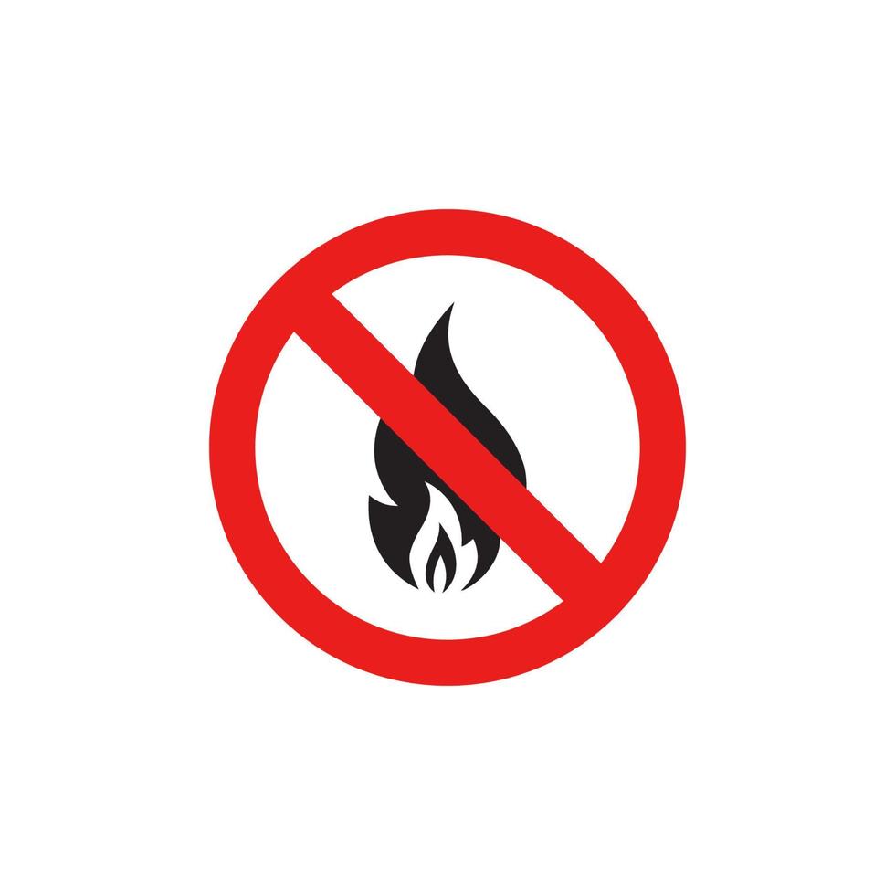 Prohibition Fire Icon EPS 10 vector