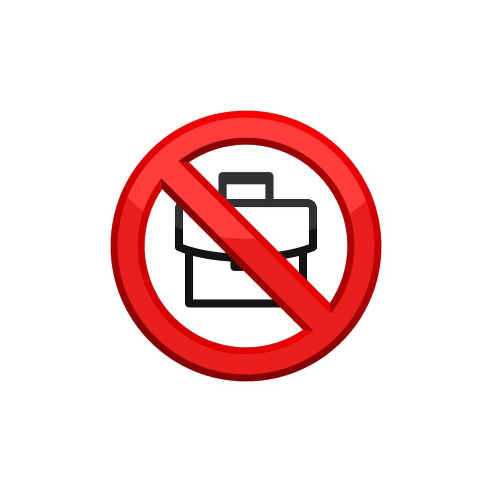 Prohibition Breifcase Icon EPS 10 vector