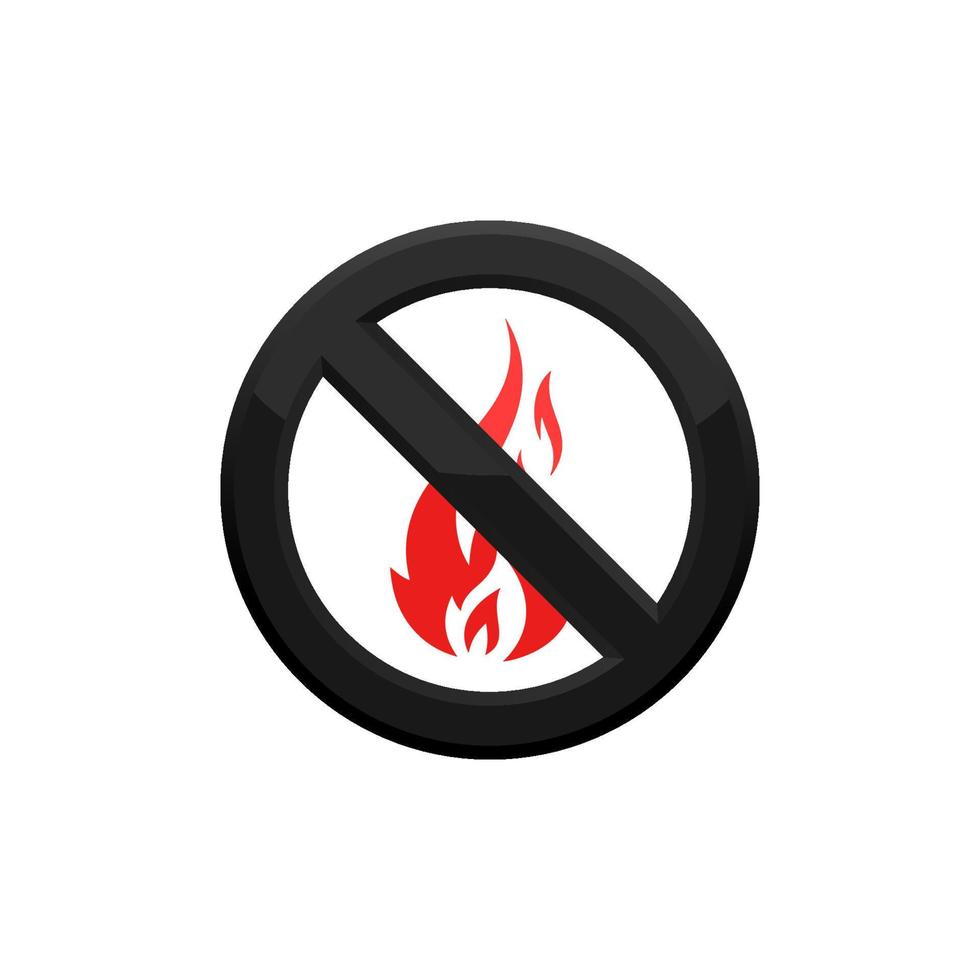 Prohibition Fire Icon EPS 10 vector
