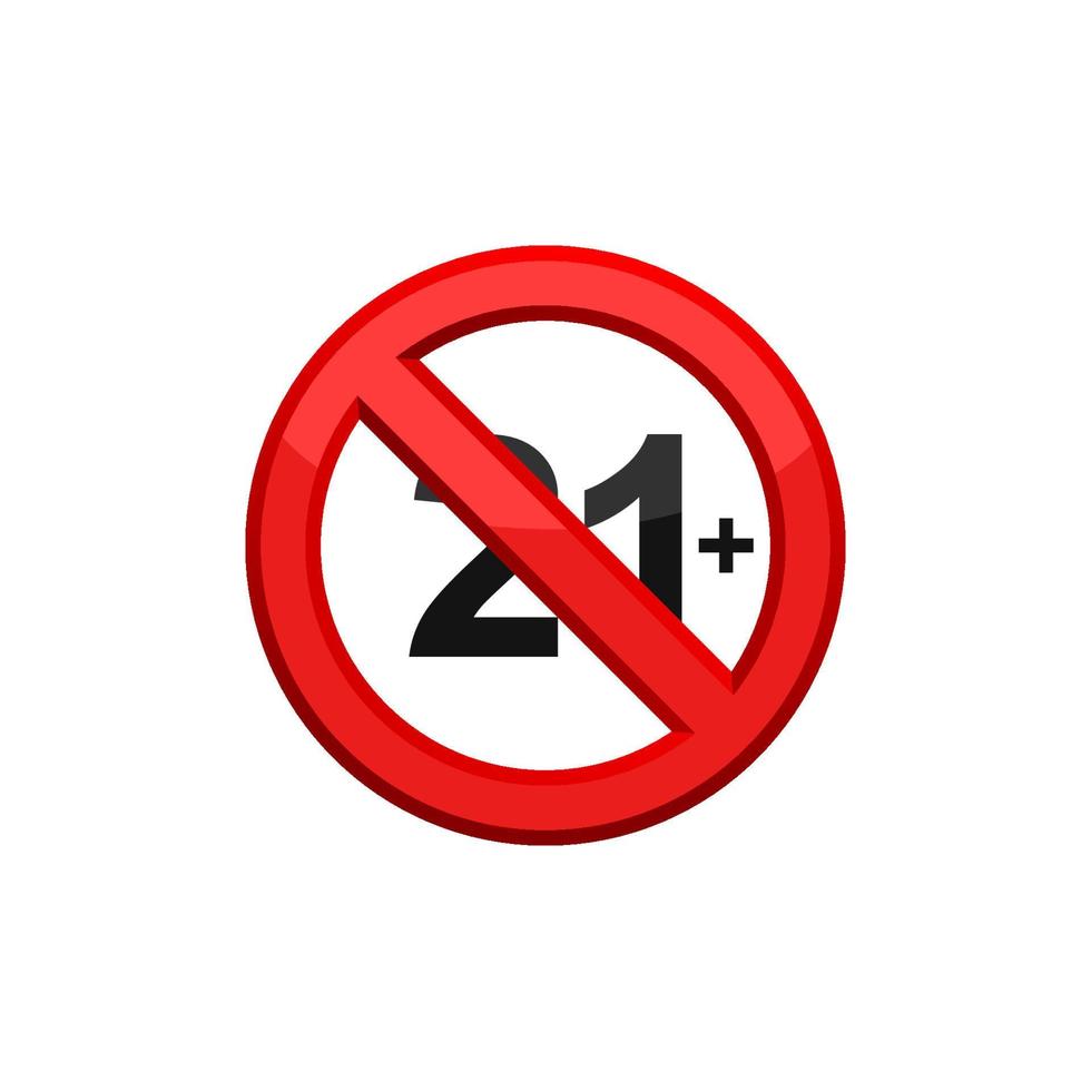 Prohibition 21 Plus Icon vector
