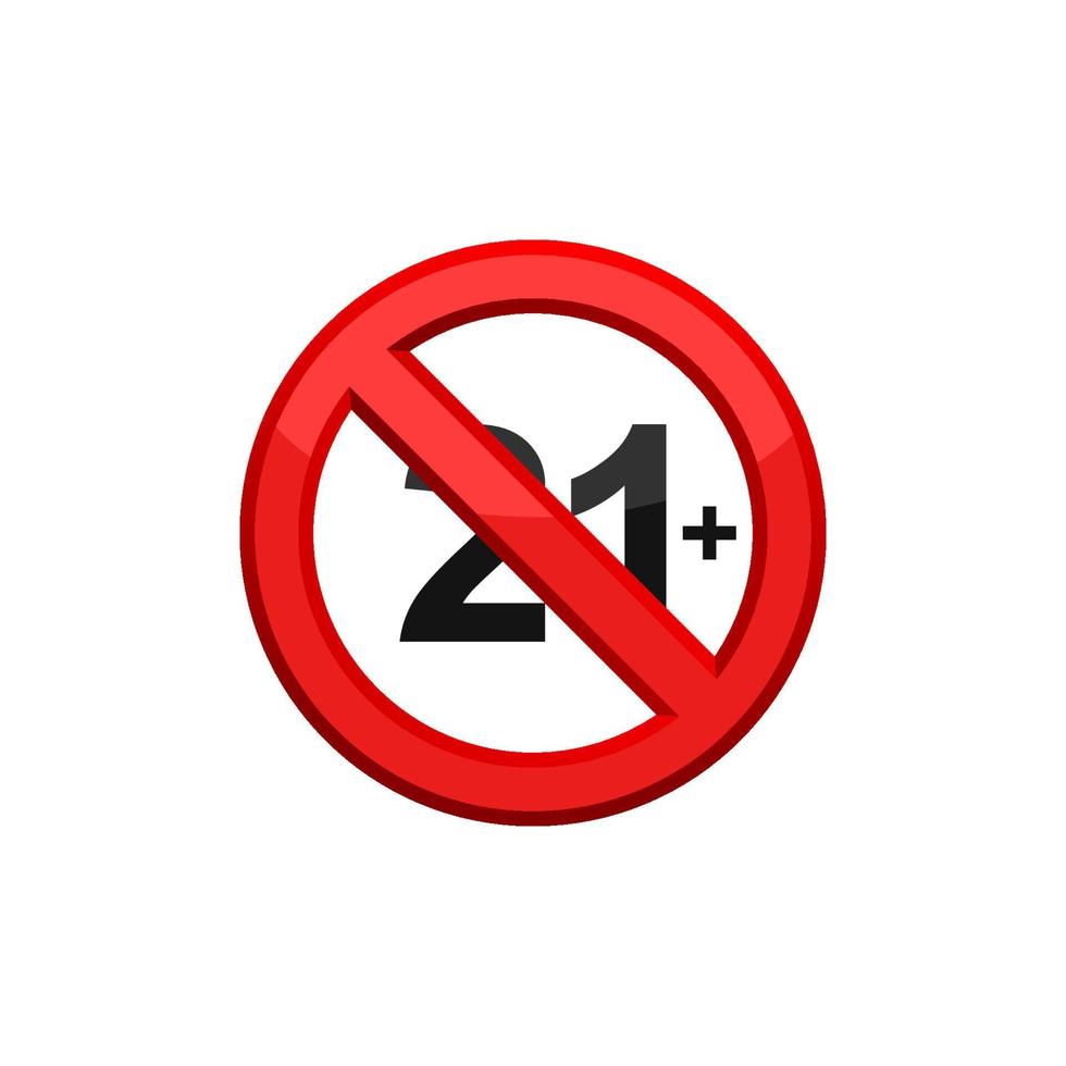 prohibición 21 más icono vector