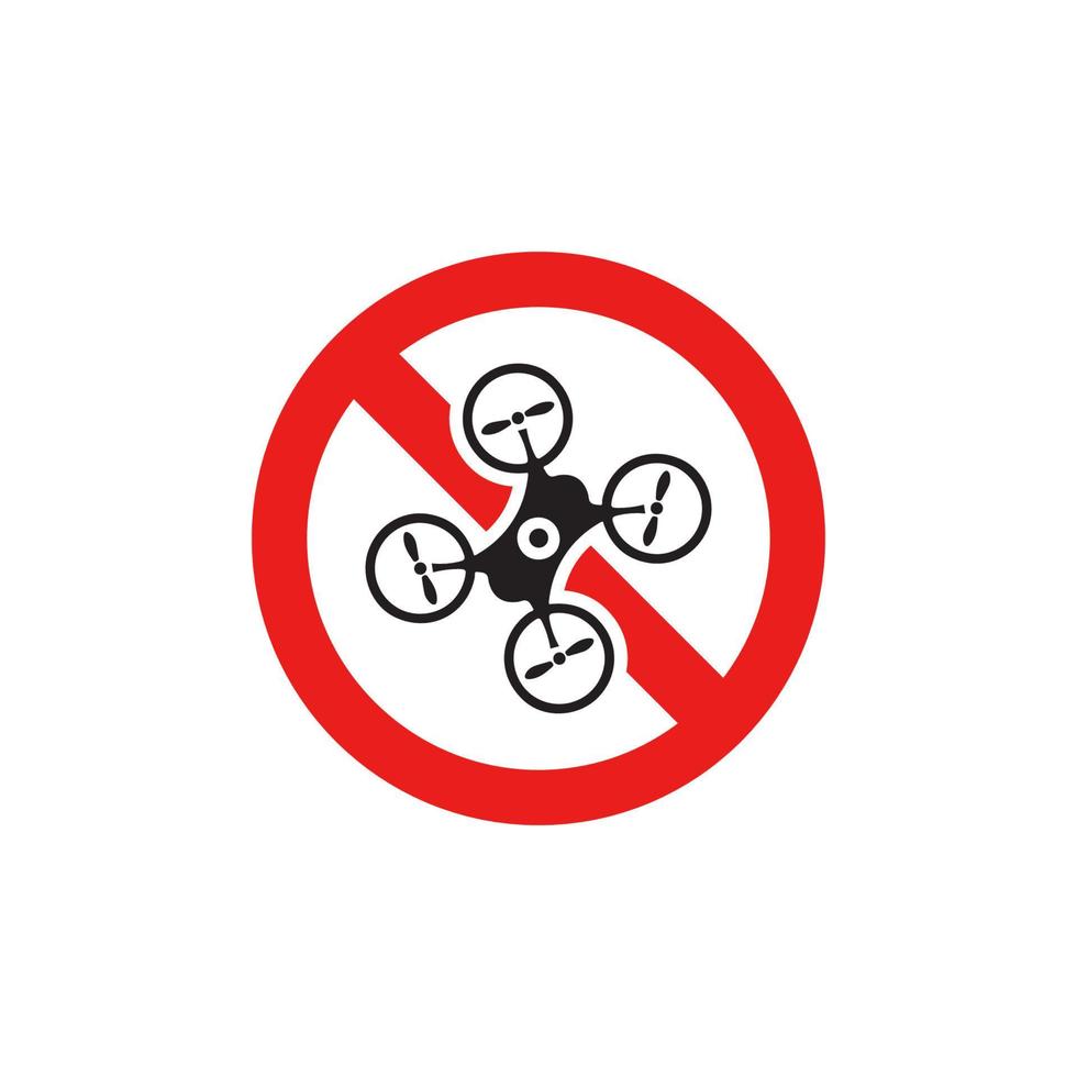 prohibición drone icono eps 10 vector