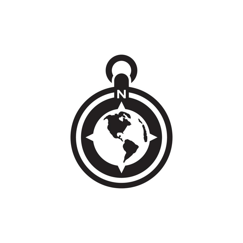Compass and Map Navigation Icon EPS 10 vector