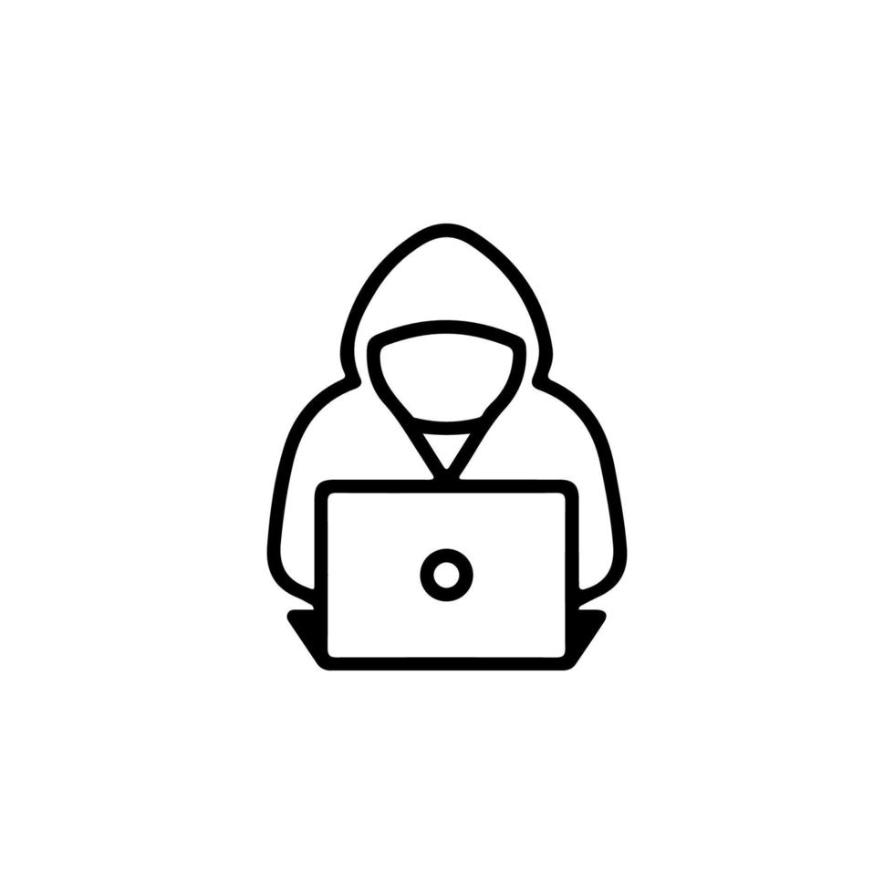 Computer Hacker Icon EPS 10 vector