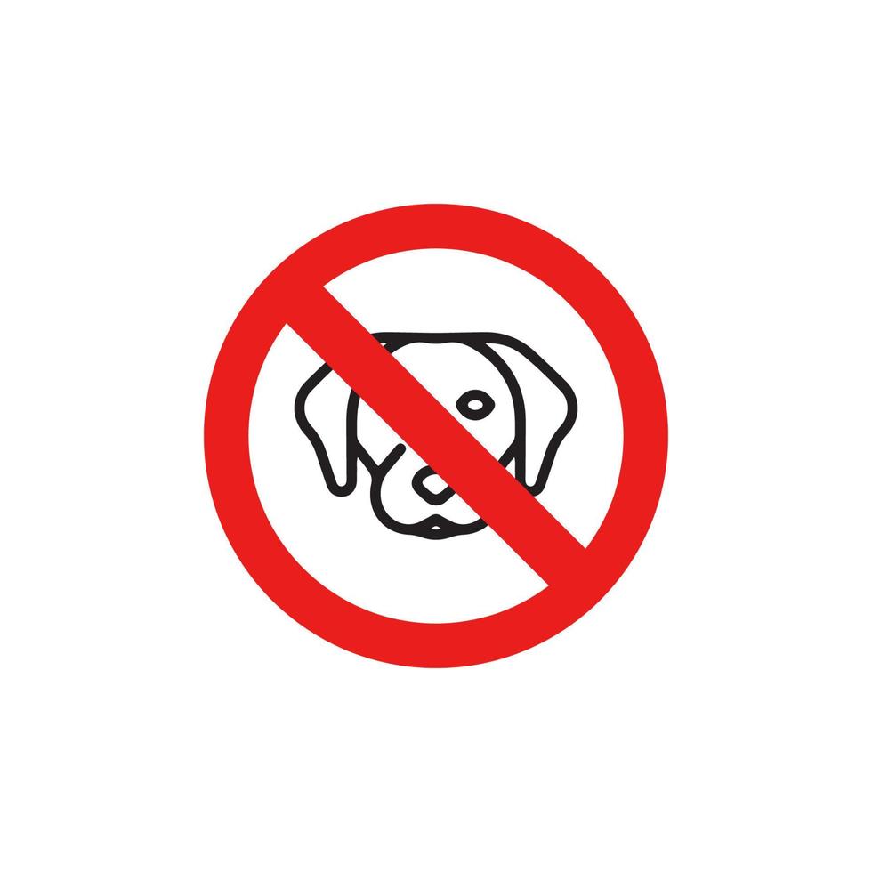 Prohibition Dog Icon EPS 10 vector