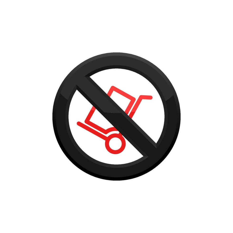 Prohibition Handcart Icon EPS 10 vector