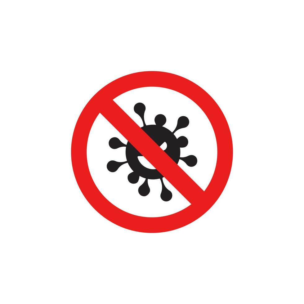 prohibición virus icono eps 10 vector