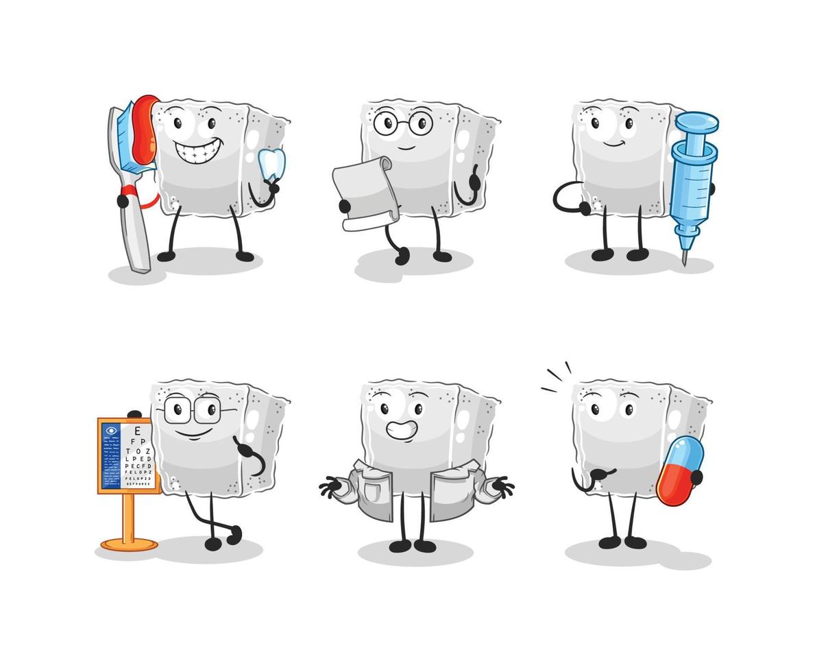 sugar cube cartoon vector