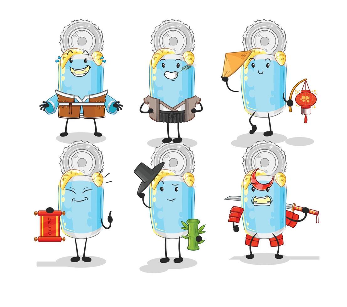 canned fish cartoon vector