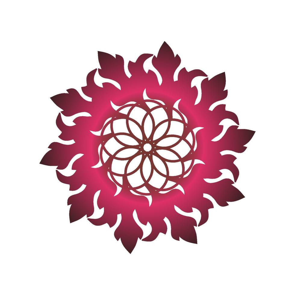 Mandala ornament. Round geometric decorative element. Template for logo, invitation, card. Vector illustration.