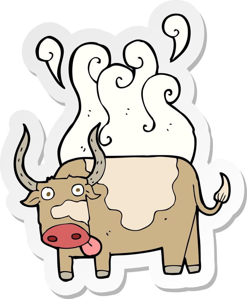 sticker of a cartoon bull vector