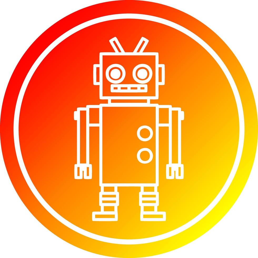 dancing robot circular in hot gradient spectrum vector