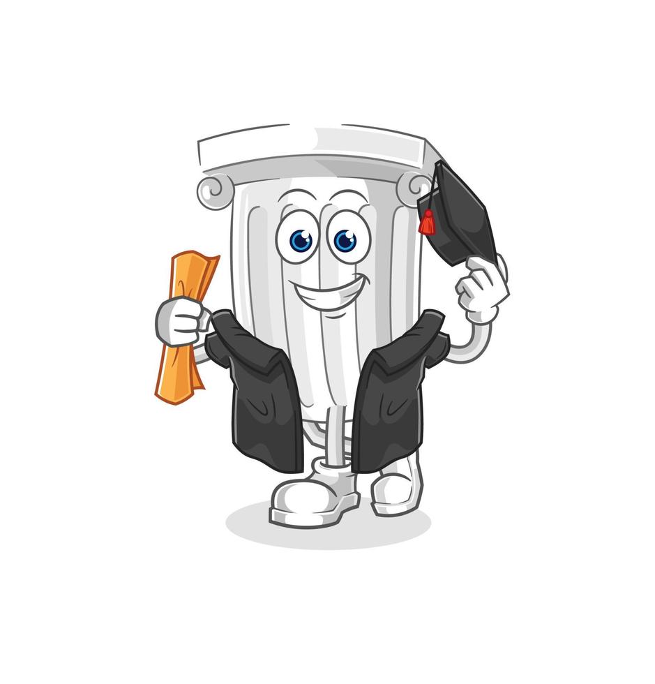 roman pillar cartoon character vector