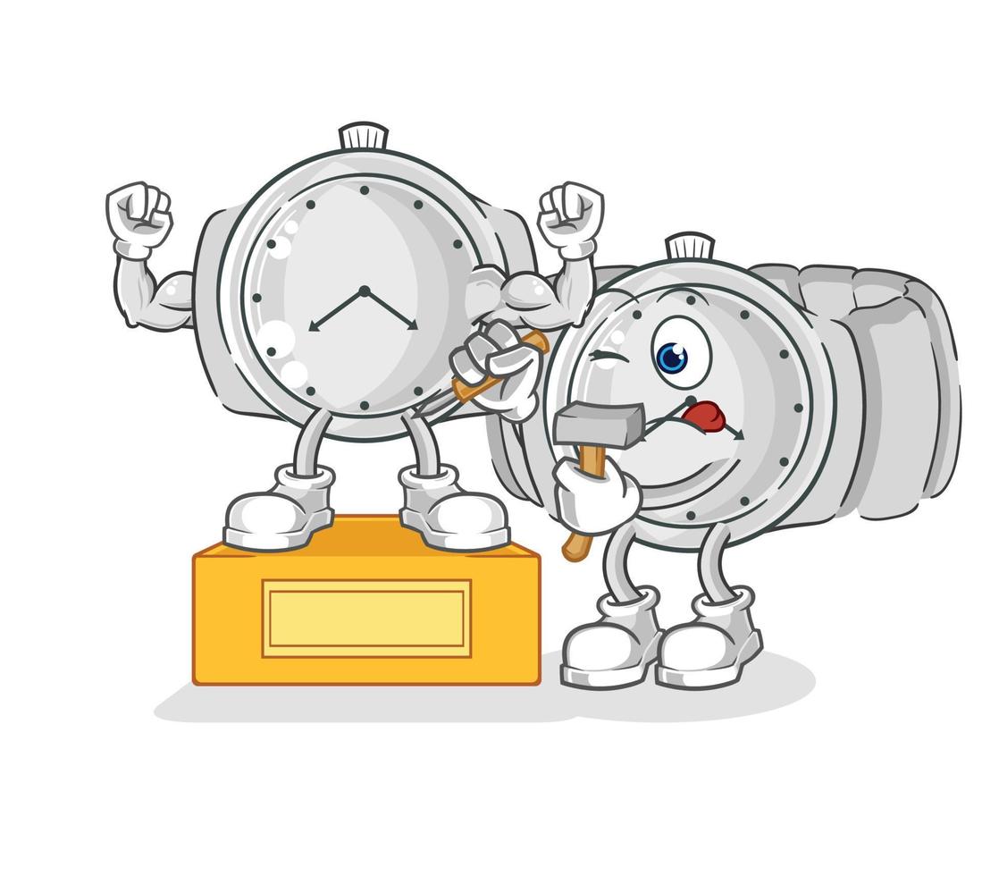 wristwatch cartoon character vector