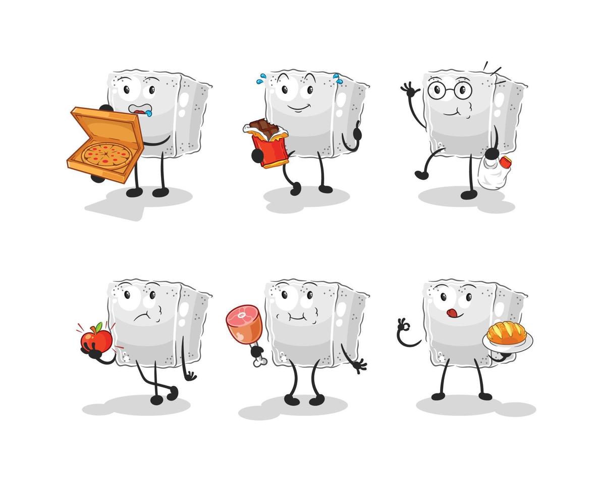 sugar cube cartoon vector