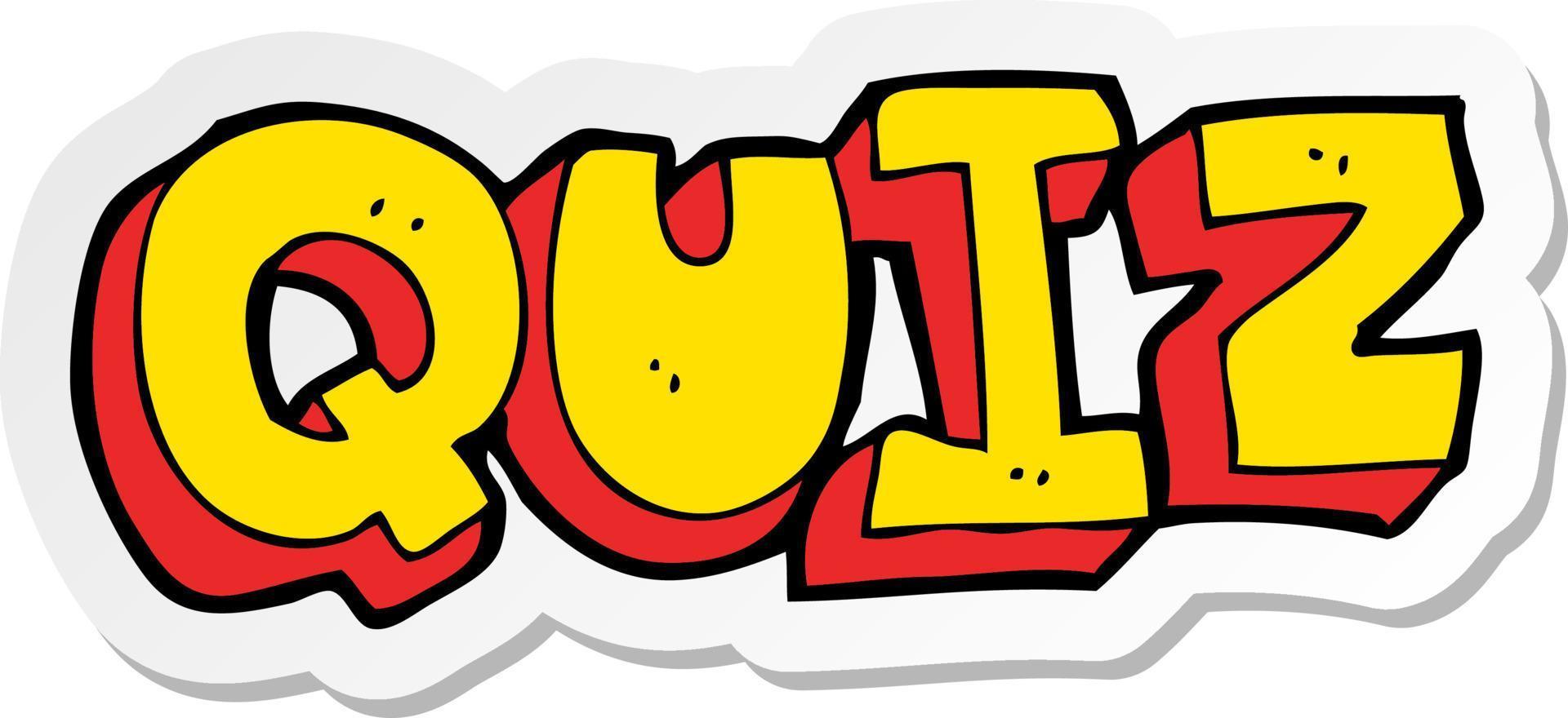sticker of a cartoon quiz sign vector