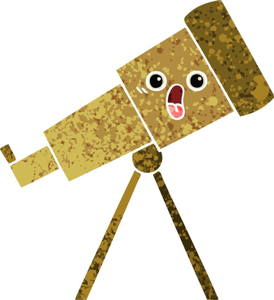 retro illustration style cartoon telescope vector