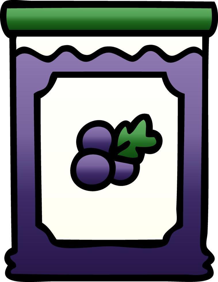 quirky gradient shaded cartoon blueberry jam vector