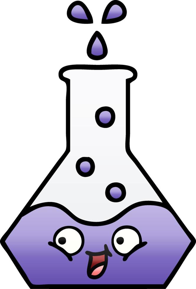 gradient shaded cartoon science beaker vector