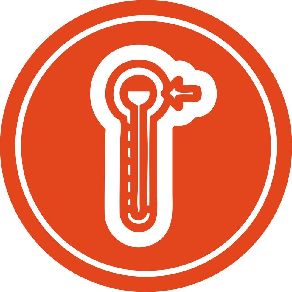 high temperature circular icon vector