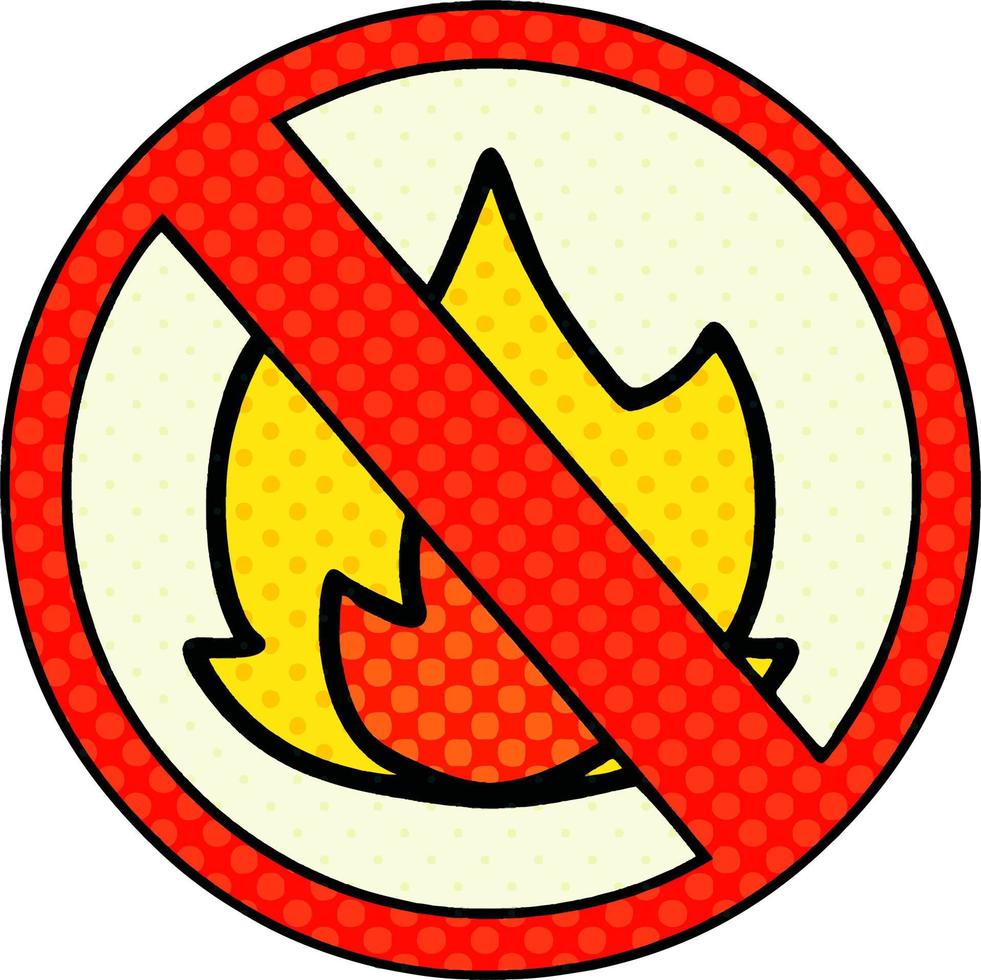 comic book style cartoon no fire allowed sign vector