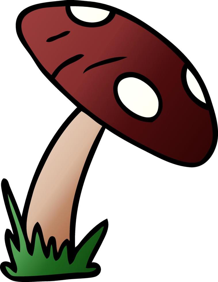 gradient cartoon doodle of a toad stool vector