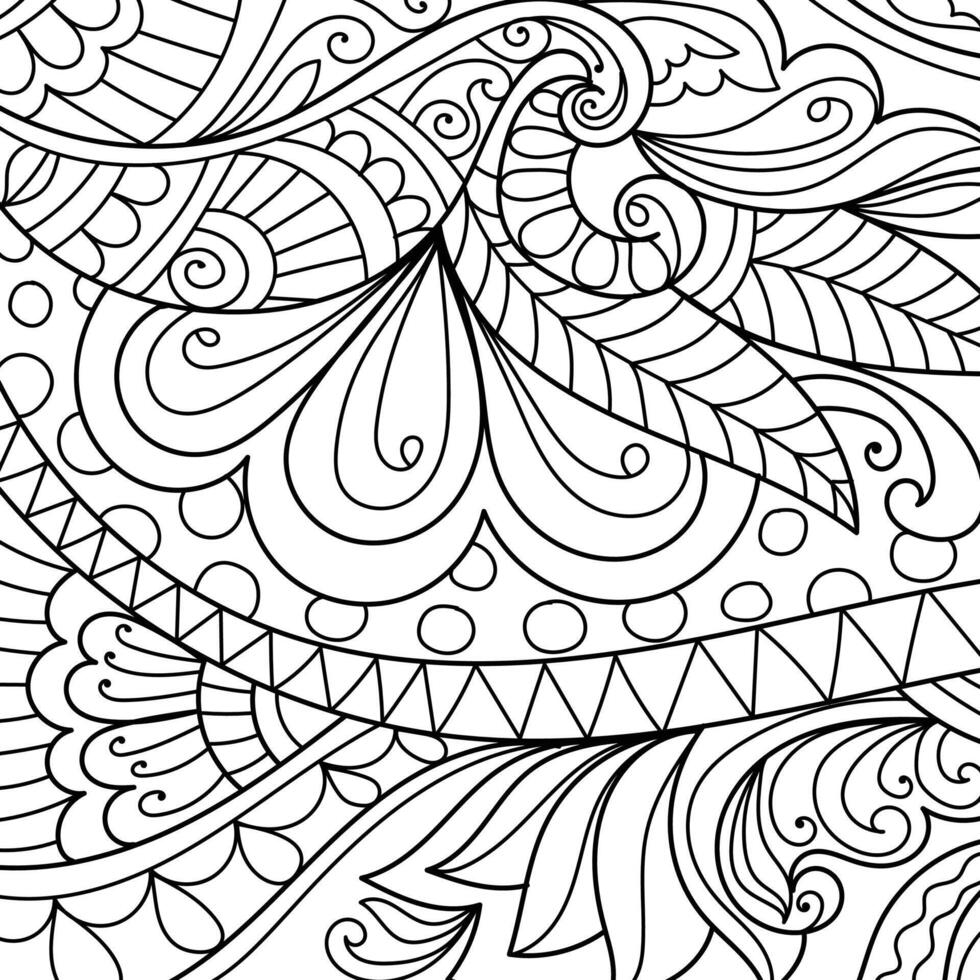 Decorative henna design coloring book page illustration 10739375 Vector ...