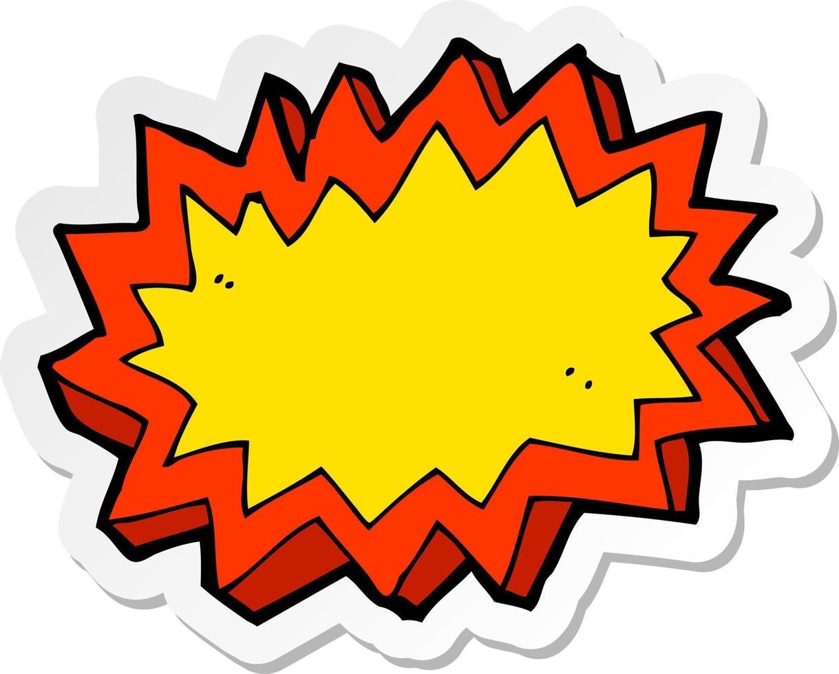 pegatina de un símbolo de explosión de dibujos animados vector