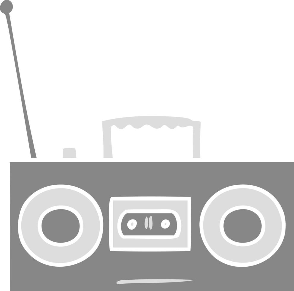 cartoon doodle of a retro cassette player vector