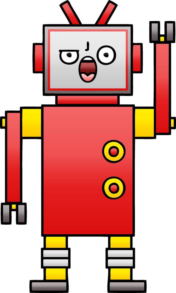 gradient shaded cartoon angry robot vector