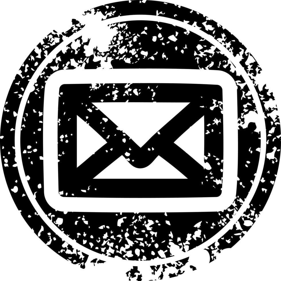 envelope letter distressed icon vector