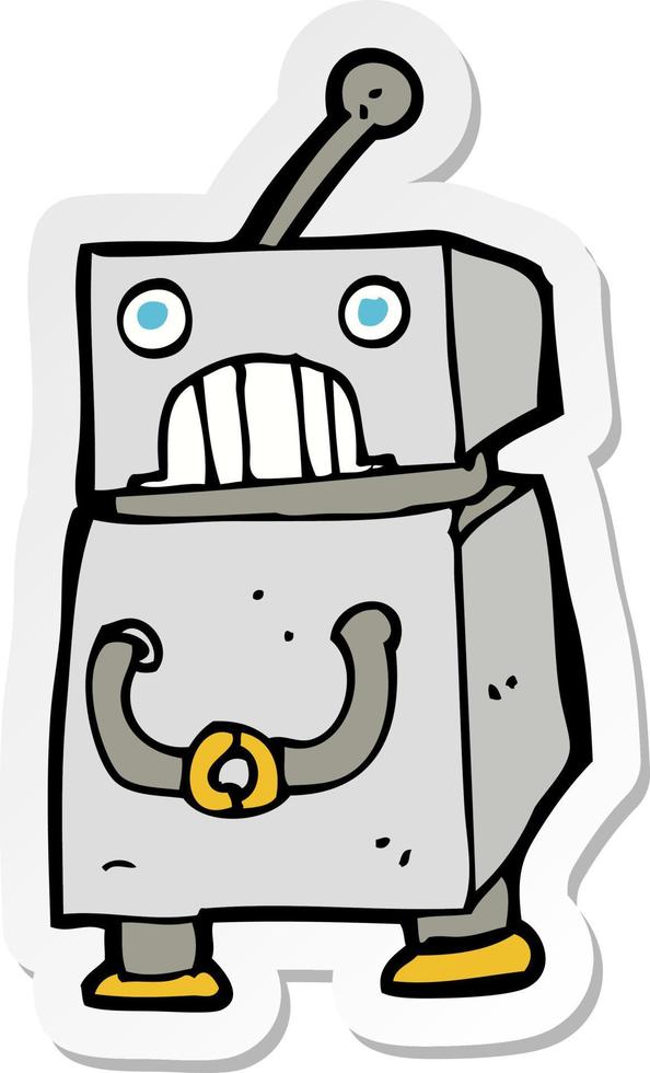 sticker of a cartoon robot vector
