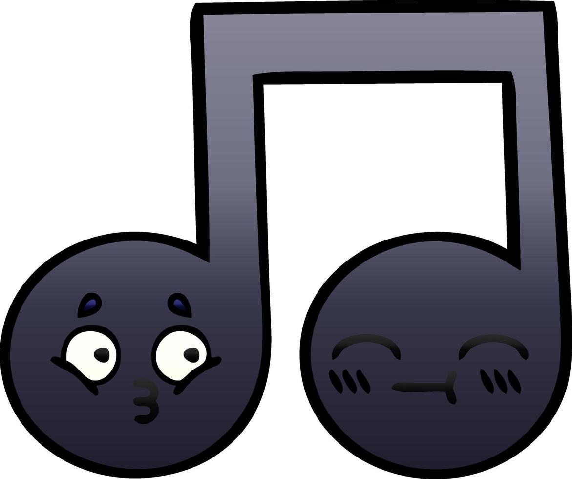 gradient shaded cartoon musical note vector