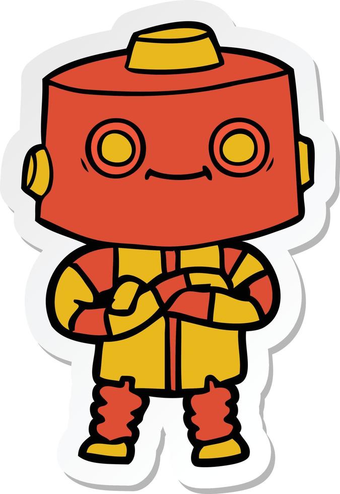 sticker of a cartoon robot vector