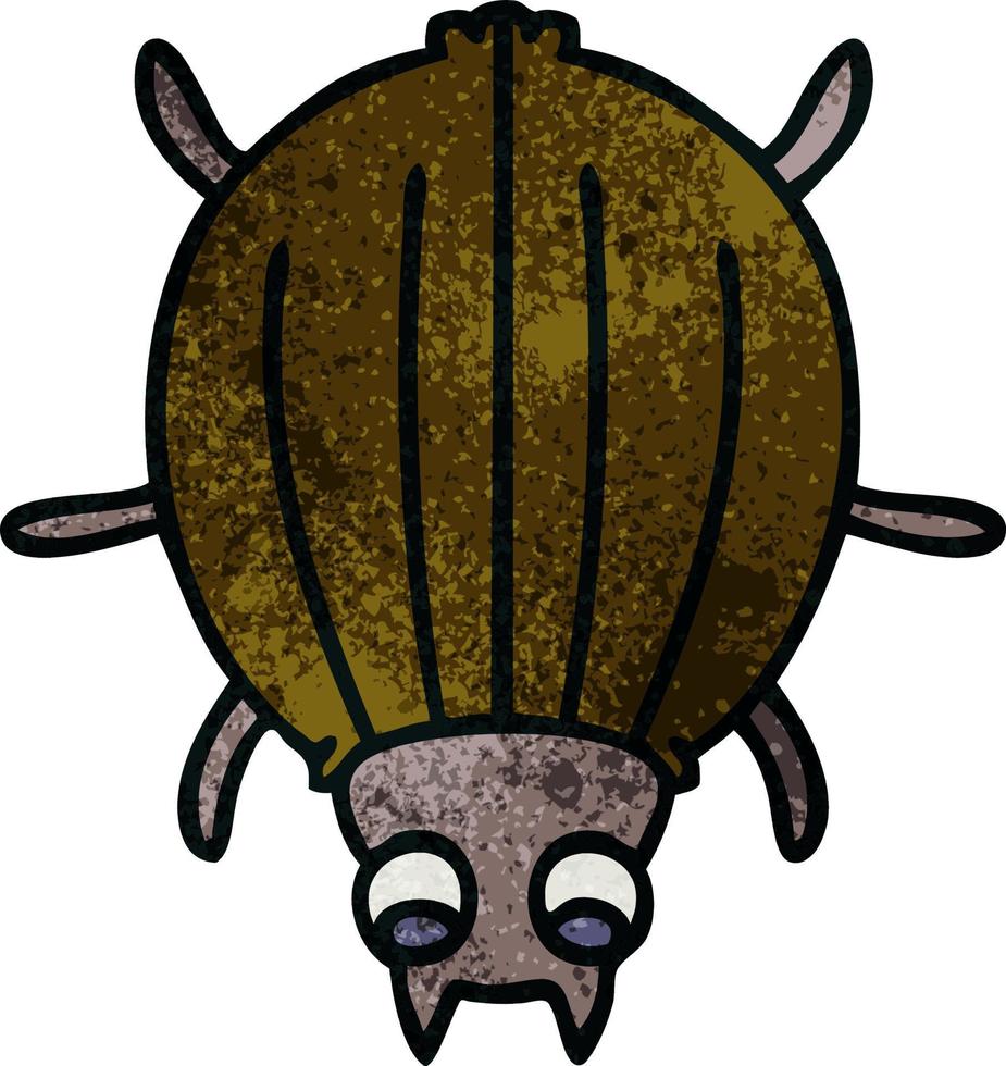 quirky hand drawn cartoon beetle vector